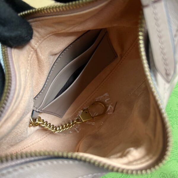 1:1 Replica Gucci Marmont Half Moon Shaped Mini Bag Beige For Women, Women's Bags 8.5in/22cm GG