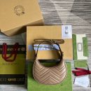 1:1 Replica Gucci Marmont Half Moon Shaped Mini Bag Beige For Women, Women's Bags 8.5in/22cm GG