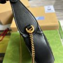 1:1 Replica Gucci Marmont Half Moon Shaped Mini Bag Black For Women, Women's Bags 8.5in/22cm GG 699514 DTDHT 1000