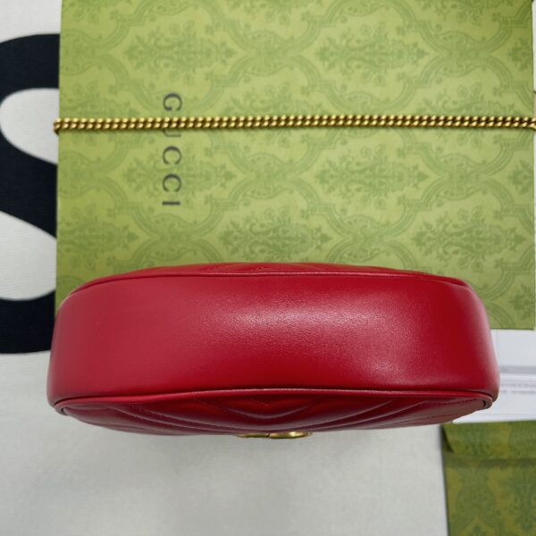 1:1 Replica Gucci Marmont Half Moon Shaped Mini Bag Red For Women, Women's Bags 8.5in/22cm GG
