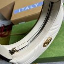 1:1 Replica Gucci Marmont Half Moon Shaped Mini Bag White For Women, Women's Bags 8.5in/22cm GG ‎699514 DTDHT 9022