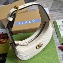 1:1 Replica Gucci Marmont Half Moon Shaped Mini Bag White For Women, Women's Bags 8.5in/22cm GG ‎699514 DTDHT 9022