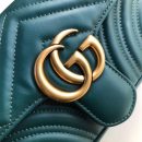 1:1 Replica Gucci Marmont Matelassé Mini Bag Green Matelassé Chevron For Women 8.5in/22cm GG 446744