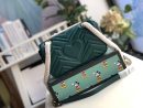1:1 Replica Gucci Marmont Matelassé Mini Bag Green Matelassé Chevron For Women 8.5in/22cm GG 446744