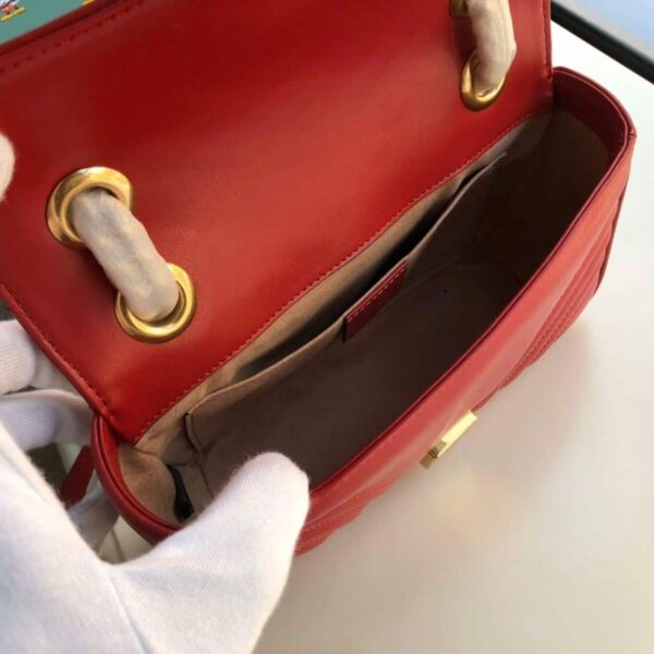 1:1 Replica Gucci Marmont Matelassé Mini Bag  Red Matelassé Chevron  For Women 8.5in/22cm GG 446744