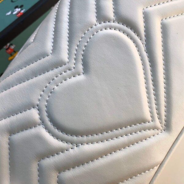 1:1 Replica Gucci Marmont Matelassé Mini Bag  White  For Women 8.5in/22cm GG 446744 DTDIT 9022