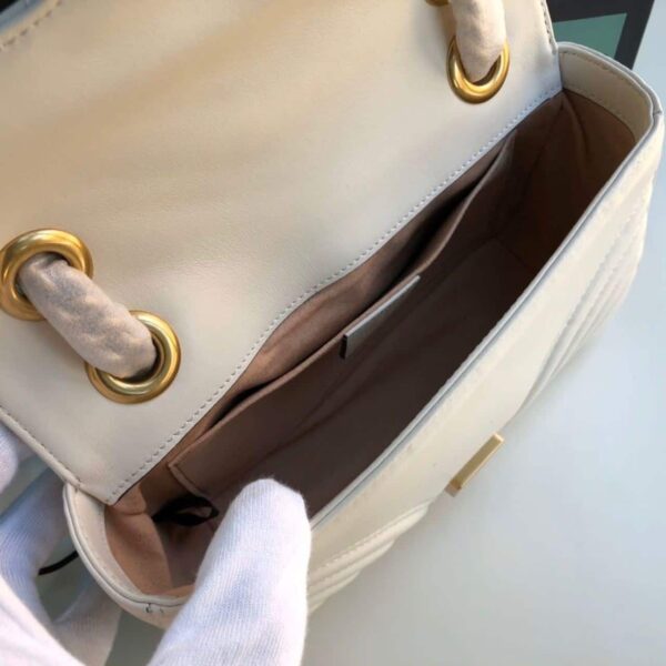 1:1 Replica Gucci Marmont Matelassé Mini Bag  White  For Women 8.5in/22cm GG 446744 DTDIT 9022