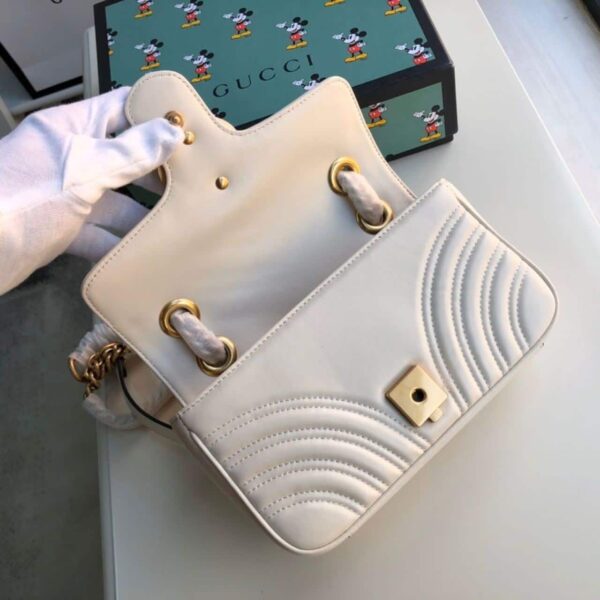 1:1 Replica Gucci Marmont Matelassé Mini Bag  White  For Women 8.5in/22cm GG 446744 DTDIT 9022