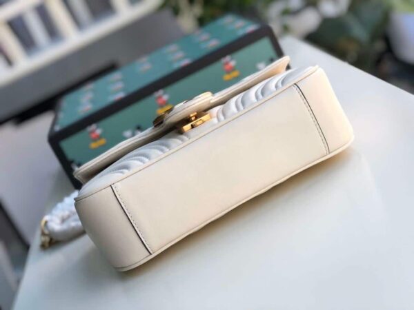 1:1 Replica Gucci Marmont Matelassé Mini Bag  White  For Women 8.5in/22cm GG 446744 DTDIT 9022
