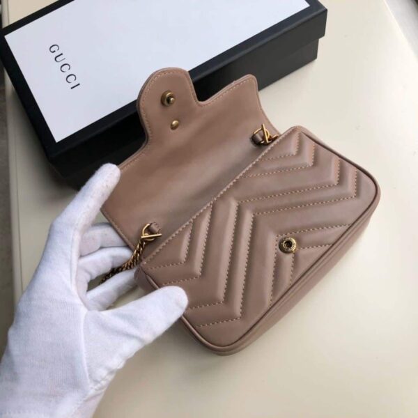 1:1 Replica Gucci Marmont Matelassé Super Mini Bag Beige Matelassé Chevron For Women 6.2in/16.5cm GG