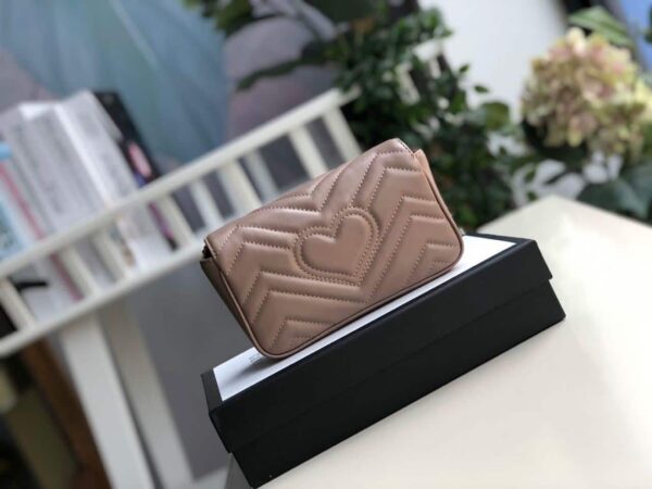 1:1 Replica Gucci Marmont Matelassé Super Mini Bag Beige Matelassé Chevron For Women 6.2in/16.5cm GG