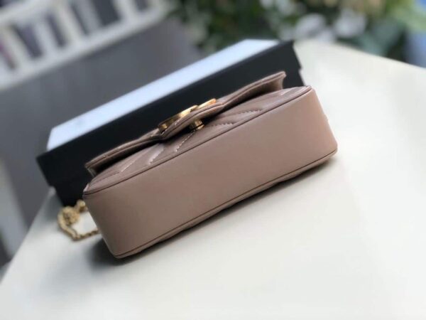 1:1 Replica Gucci Marmont Matelassé Super Mini Bag Beige Matelassé Chevron For Women 6.2in/16.5cm GG
