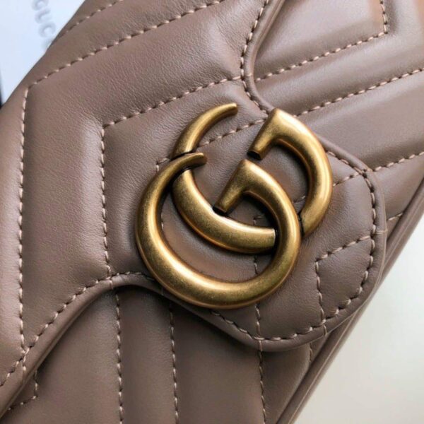 1:1 Replica Gucci Marmont Matelassé Super Mini Bag Beige Matelassé Chevron For Women 6.2in/16.5cm GG
