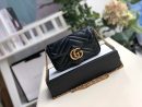 1:1 Replica Gucci Marmont Matelassé Super Mini Bag Dusty Black Chevron For Women 6.2in/16.5cm 476433 DTDCT 1000