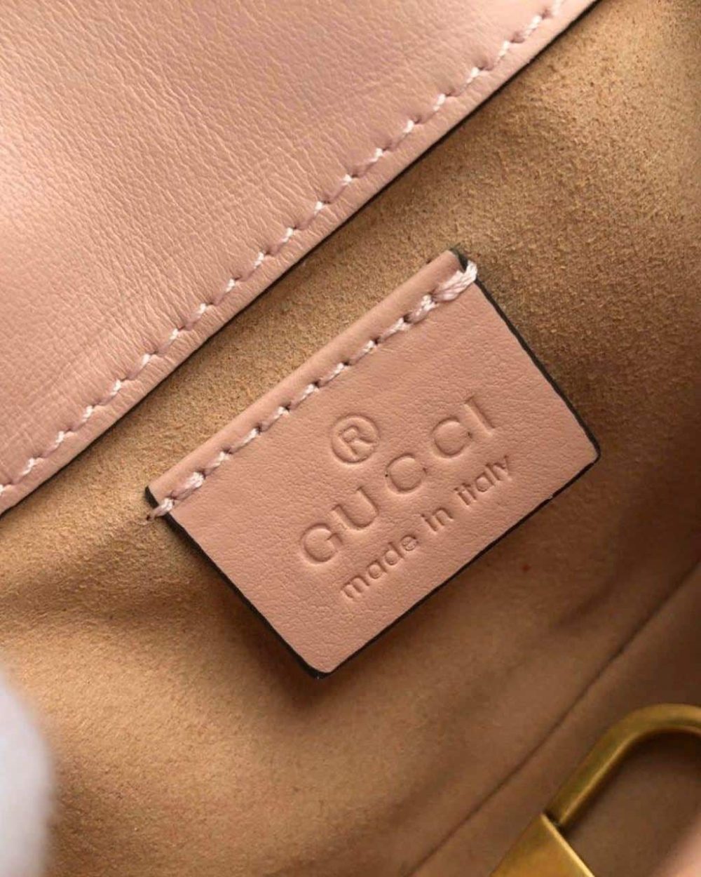 1:1 Replica Gucci Marmont Matelassé Super Mini Bag Dusty Pink Chevron For Women 6.2in/16.5cm GG 476433 DTDCT 5729