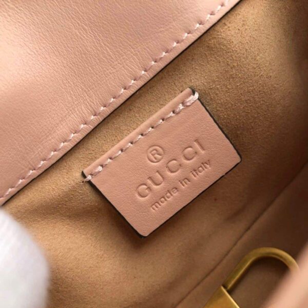 1:1 Replica Gucci Marmont Matelassé Super Mini Bag Dusty Pink Chevron For Women 6.2in/16.5cm GG 476433 DTDCT 5729