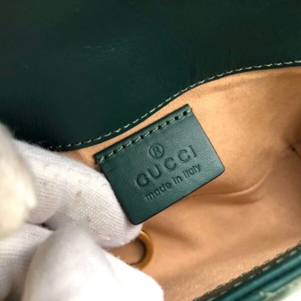 1:1 Replica Gucci Marmont Matelassé Super Mini Bag Green Matelassé Chevron For Women 6.2in/16.5cm GG