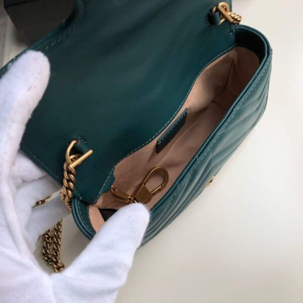 1:1 Replica Gucci Marmont Matelassé Super Mini Bag Green Matelassé Chevron For Women 6.2in/16.5cm GG