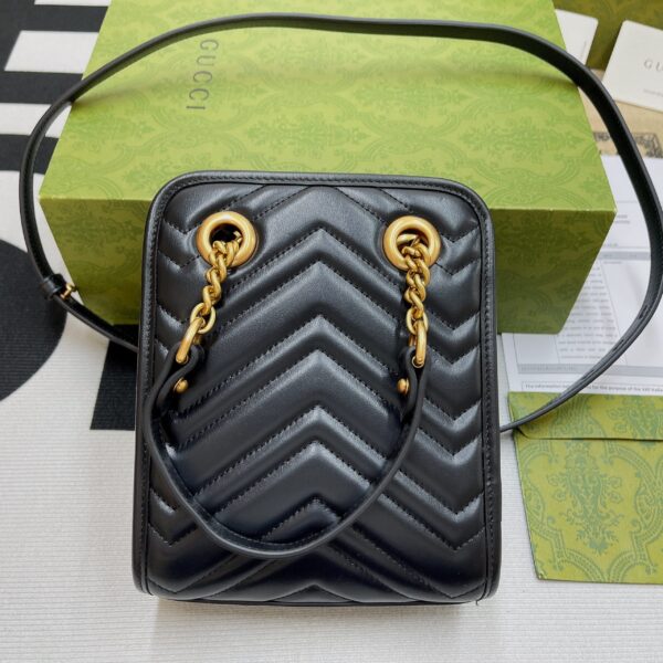 1:1 Replica Gucci Marmont Matelasse Mini Bag Black For Women, Women's Bags 7.5in/19cm GG ‎696123 DTDHT 1000