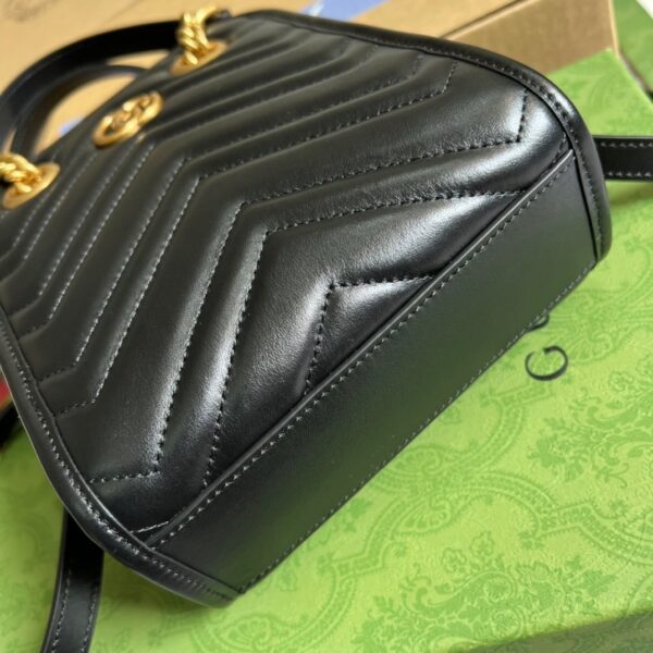 1:1 Replica Gucci Marmont Matelasse Mini Bag Black For Women, Women's Bags 7.5in/19cm GG ‎696123 DTDHT 1000