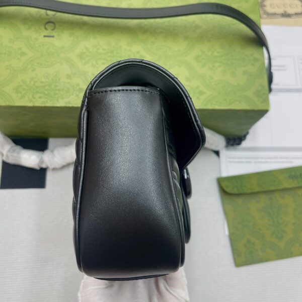 1:1 Replica Gucci Marmont Matelasse Mini Bag Black For Women, Women's Bags 8.5in/22cm GG