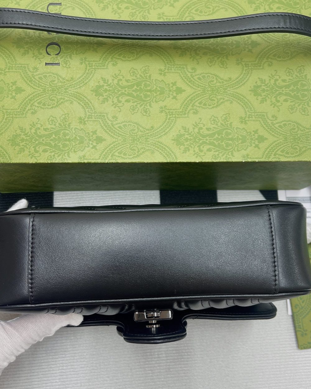 1:1 Replica Gucci Marmont Matelasse Mini Bag Black For Women, Women's Bags 8.5in/22cm GG