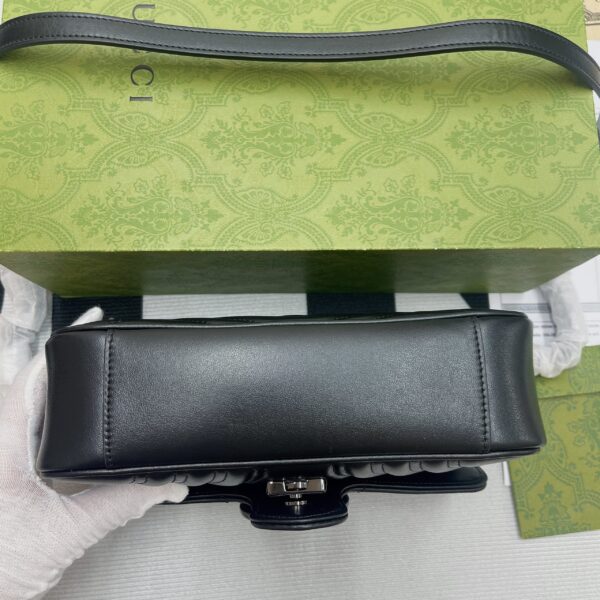 1:1 Replica Gucci Marmont Matelasse Mini Bag Black For Women, Women's Bags 8.5in/22cm GG
