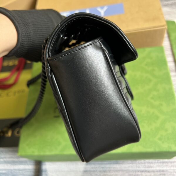 1:1 Replica Gucci Marmont Matelasse Mini Bag Black For Women, Women's Bags 8.5in/22cm GG
