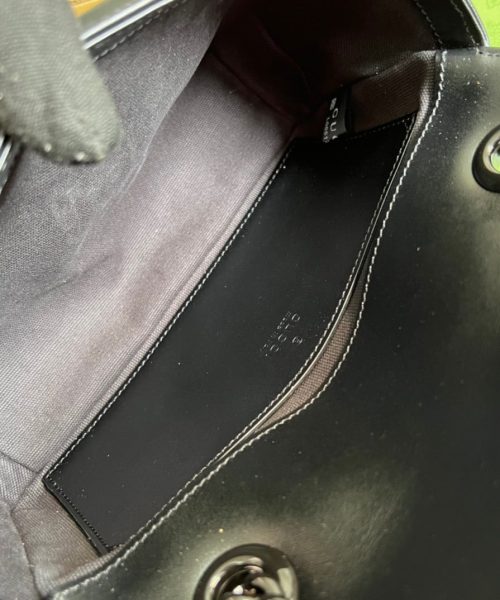 1:1 Replica Gucci Marmont Matelasse Mini Bag Black For Women, Women's Bags 8.5in/22cm GG