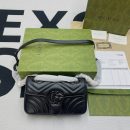 1:1 Replica Gucci Marmont Matelasse Mini Bag Black For Women, Women's Bags 8.5in/22cm GG