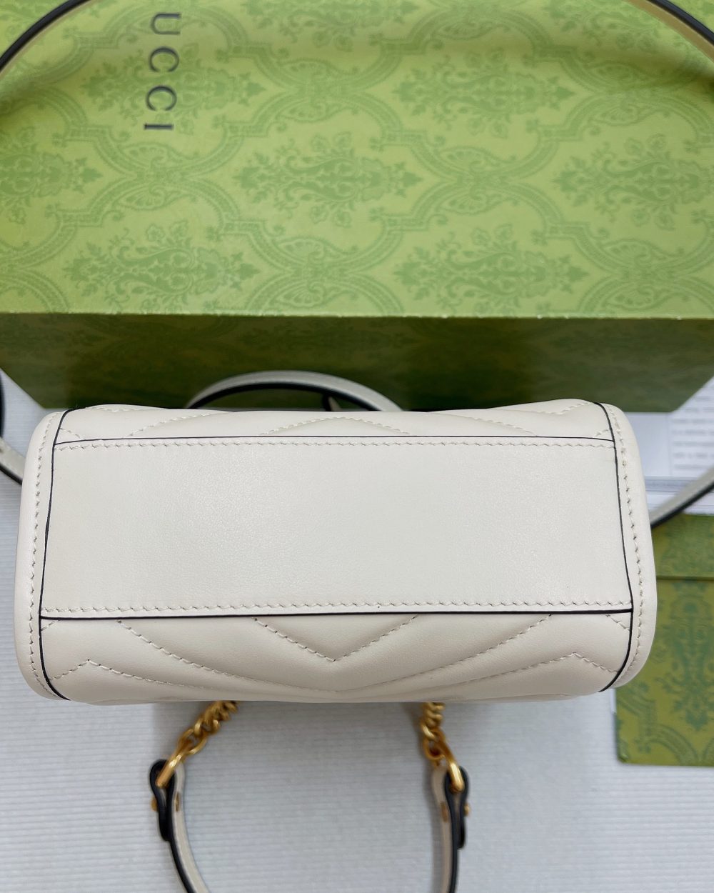 1:1 Replica Gucci Marmont Matelasse Mini Bag White For Women, Women's Bags 7.5in/19cm GG ‎696123 DTDHT 9022