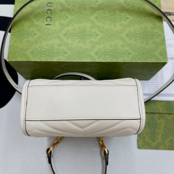 1:1 Replica Gucci Marmont Matelasse Mini Bag White For Women, Women's Bags 7.5in/19cm GG ‎696123 DTDHT 9022
