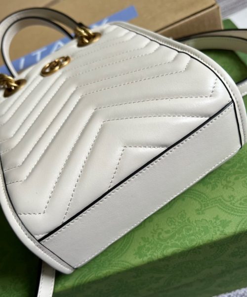 1:1 Replica Gucci Marmont Matelasse Mini Bag White For Women, Women's Bags 7.5in/19cm GG ‎696123 DTDHT 9022