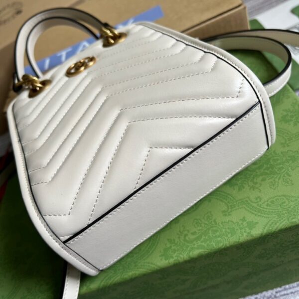 1:1 Replica Gucci Marmont Matelasse Mini Bag White For Women, Women's Bags 7.5in/19cm GG ‎696123 DTDHT 9022