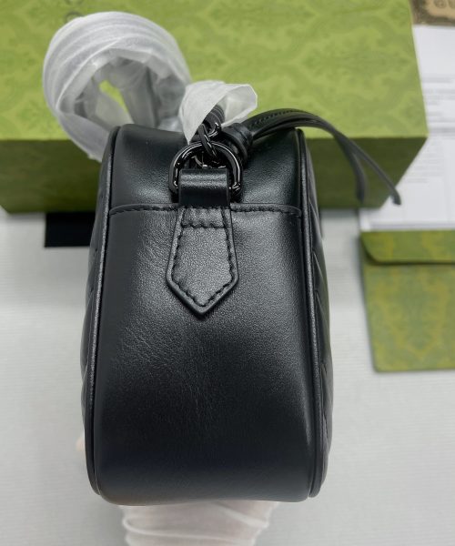 1:1 Replica Gucci Marmont Matelasse Shoulder Bag Black For Women, Women's Bags 9.5in/24cm GG