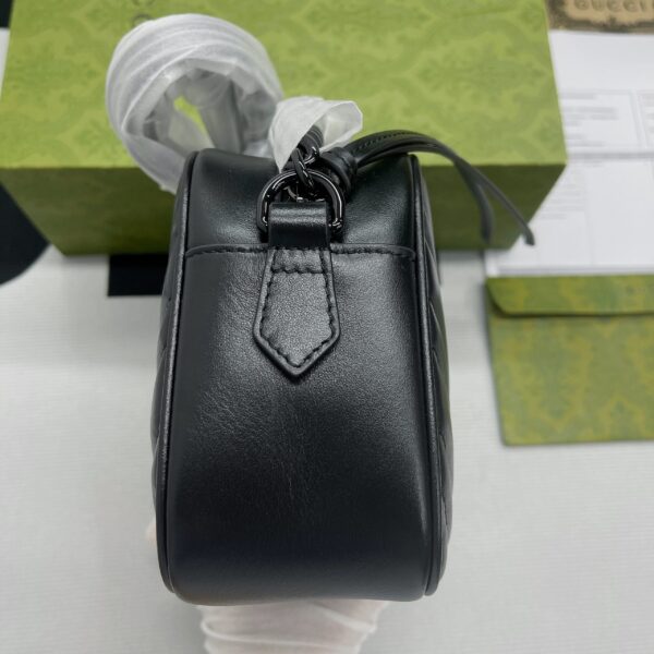 1:1 Replica Gucci Marmont Matelasse Shoulder Bag Black For Women, Women's Bags 9.5in/24cm GG