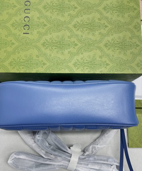 1:1 Replica Gucci Marmont Matelasse Shoulder Bag Blue For Women, Women's Bags 9.5in/24cm GG 634936 UM8BF 4340