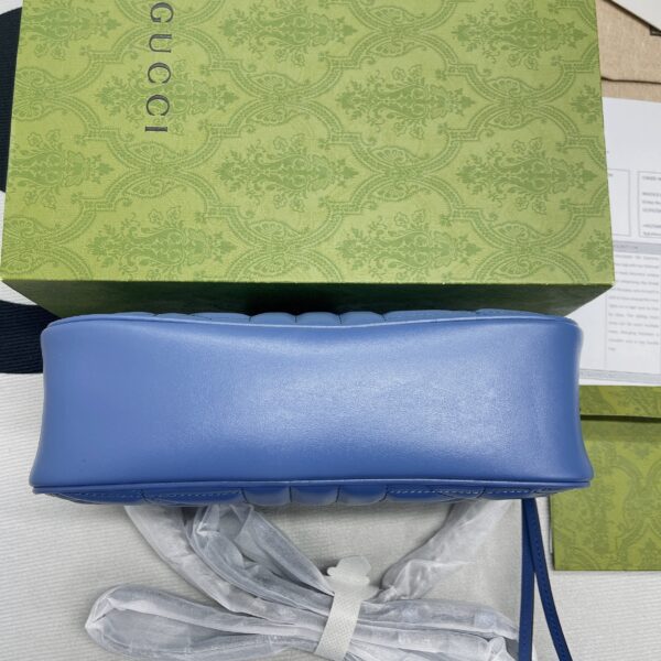 1:1 Replica Gucci Marmont Matelasse Shoulder Bag Blue For Women, Women's Bags 9.5in/24cm GG 634936 UM8BF 4340