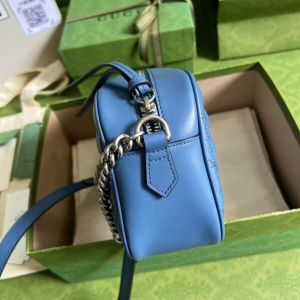 1:1 Replica Gucci Marmont Matelasse Shoulder Bag Blue For Women, Women's Bags 9.5in/24cm GG 634936 UM8BF 4340