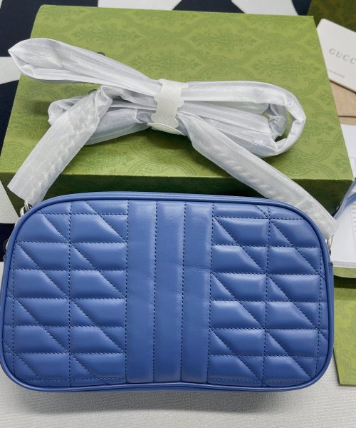 1:1 Replica Gucci Marmont Matelasse Shoulder Bag Blue For Women, Women's Bags 9.5in/24cm GG 634936 UM8BF 4340