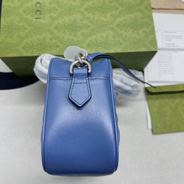 1:1 Replica Gucci Marmont Matelasse Shoulder Bag Blue For Women, Women's Bags 9.5in/24cm GG 634936 UM8BF 4340