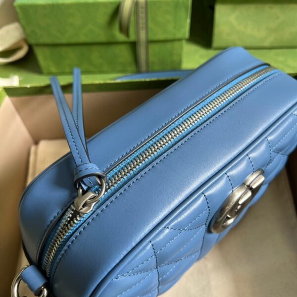 1:1 Replica Gucci Marmont Matelasse Shoulder Bag Blue For Women, Women's Bags 9.5in/24cm GG 634936 UM8BF 4340