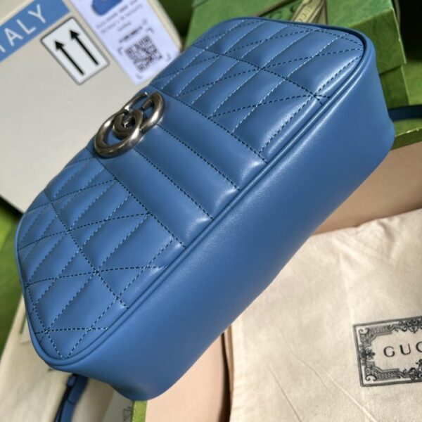 1:1 Replica Gucci Marmont Matelasse Shoulder Bag Blue For Women, Women's Bags 9.5in/24cm GG 634936 UM8BF 4340