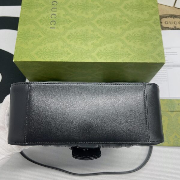 1:1 Replica Gucci Marmont Mini Top Handle Bag Black For Women, Women's Bags 8.3in/21cm GG ‎