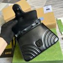 1:1 Replica Gucci Marmont Mini Top Handle Bag Black For Women, Women's Bags 8.3in/21cm GG ‎