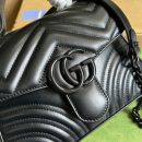 1:1 Replica Gucci Marmont Mini Top Handle Bag Black For Women, Women's Bags 8.3in/21cm GG ‎