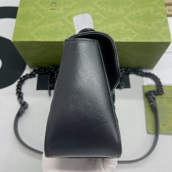 1:1 Replica Gucci Marmont Mini Top Handle Bag Black For Women, Women's Bags 8.3in/21cm GG ‎