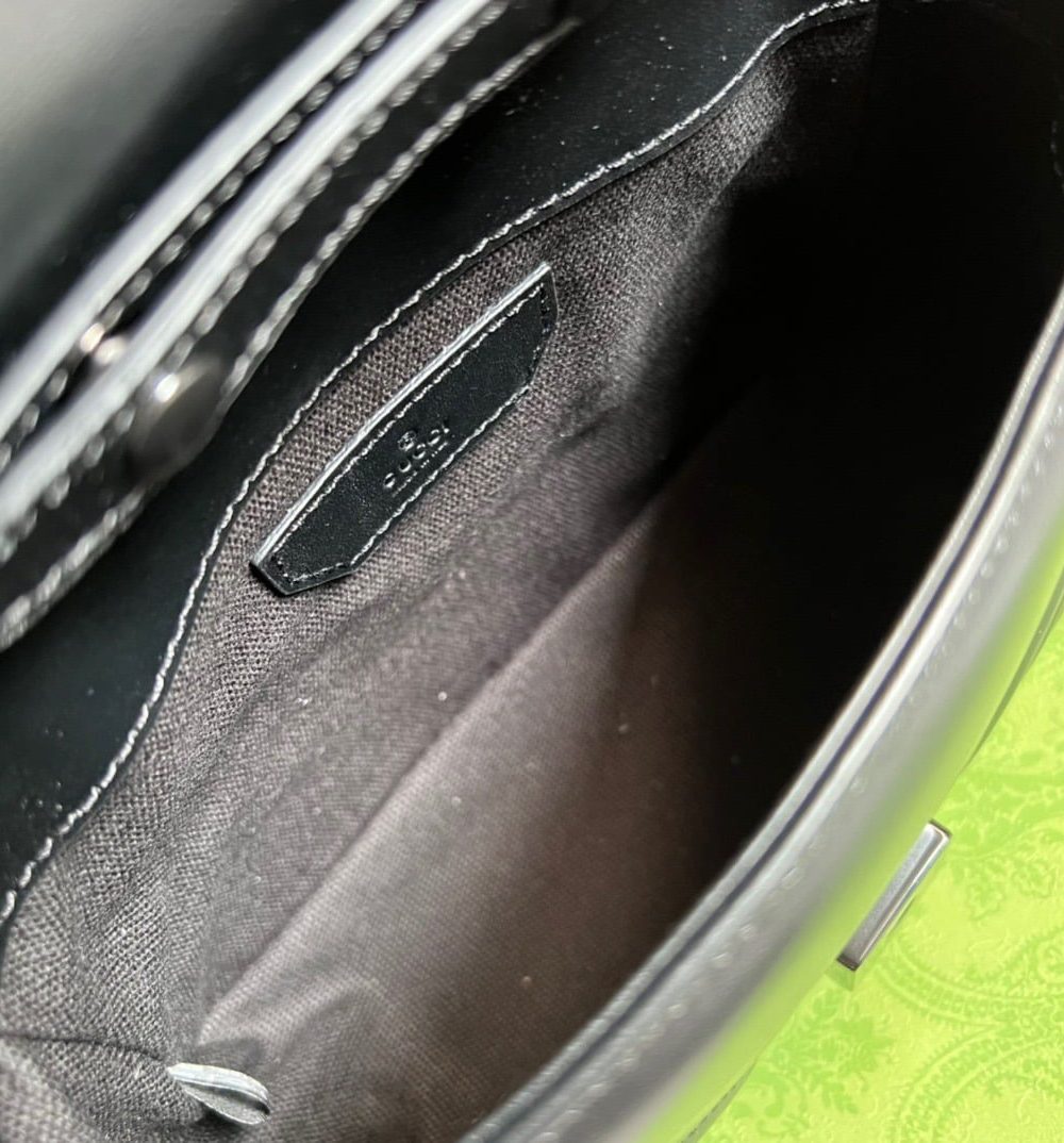 1:1 Replica Gucci Marmont Mini Top Handle Bag Black For Women, Women's Bags 8.3in/21cm GG ‎