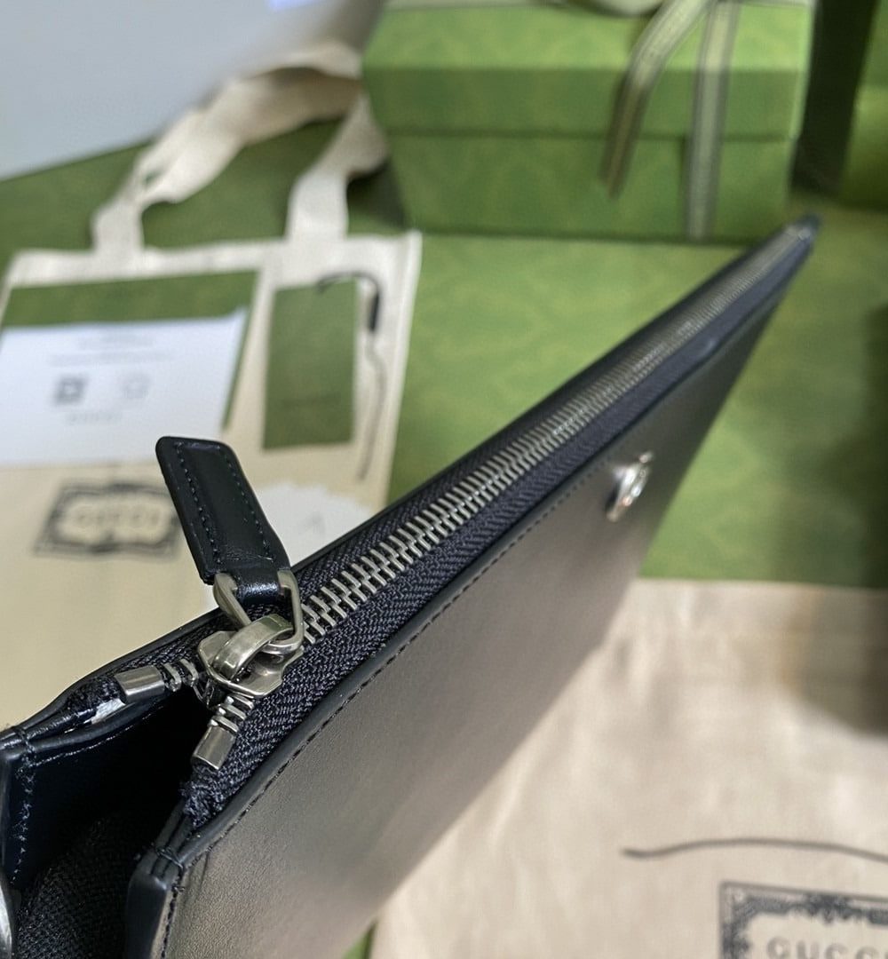 1:1 Replica Gucci Marmont Pouch Black  31cm GG 475317 DJ20T 1000