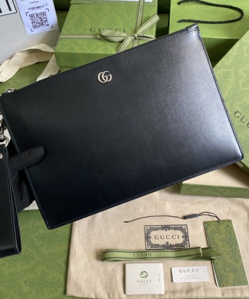 1:1 Replica Gucci Marmont Pouch Black  31cm GG 475317 DJ20T 1000